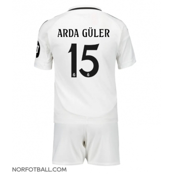 Billige Fotballdrakt Real Madrid Arda Guler #15 Replika Hjemmedraktsett Barn 2024-25 Kortermet (med bukser)